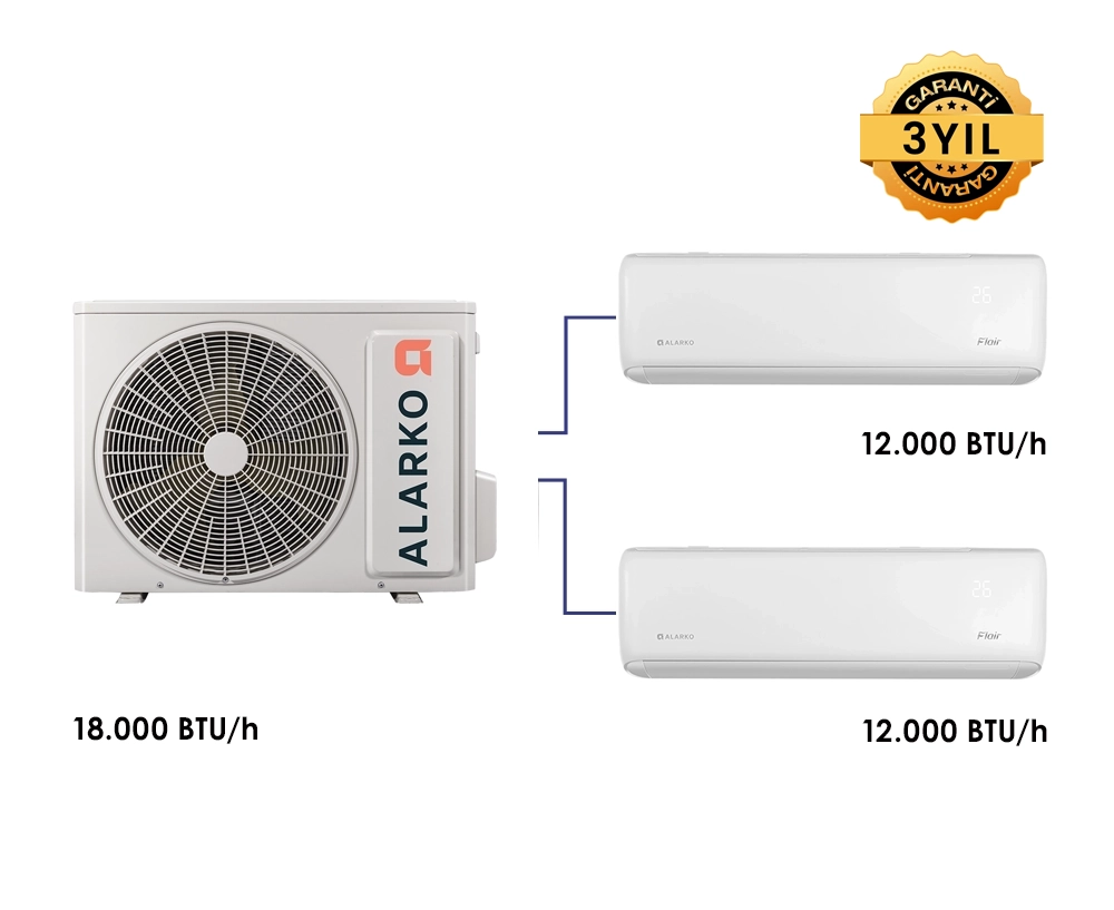 Alarko Flair 2M Multi Split Klima 12.000+12.000 BTU/h